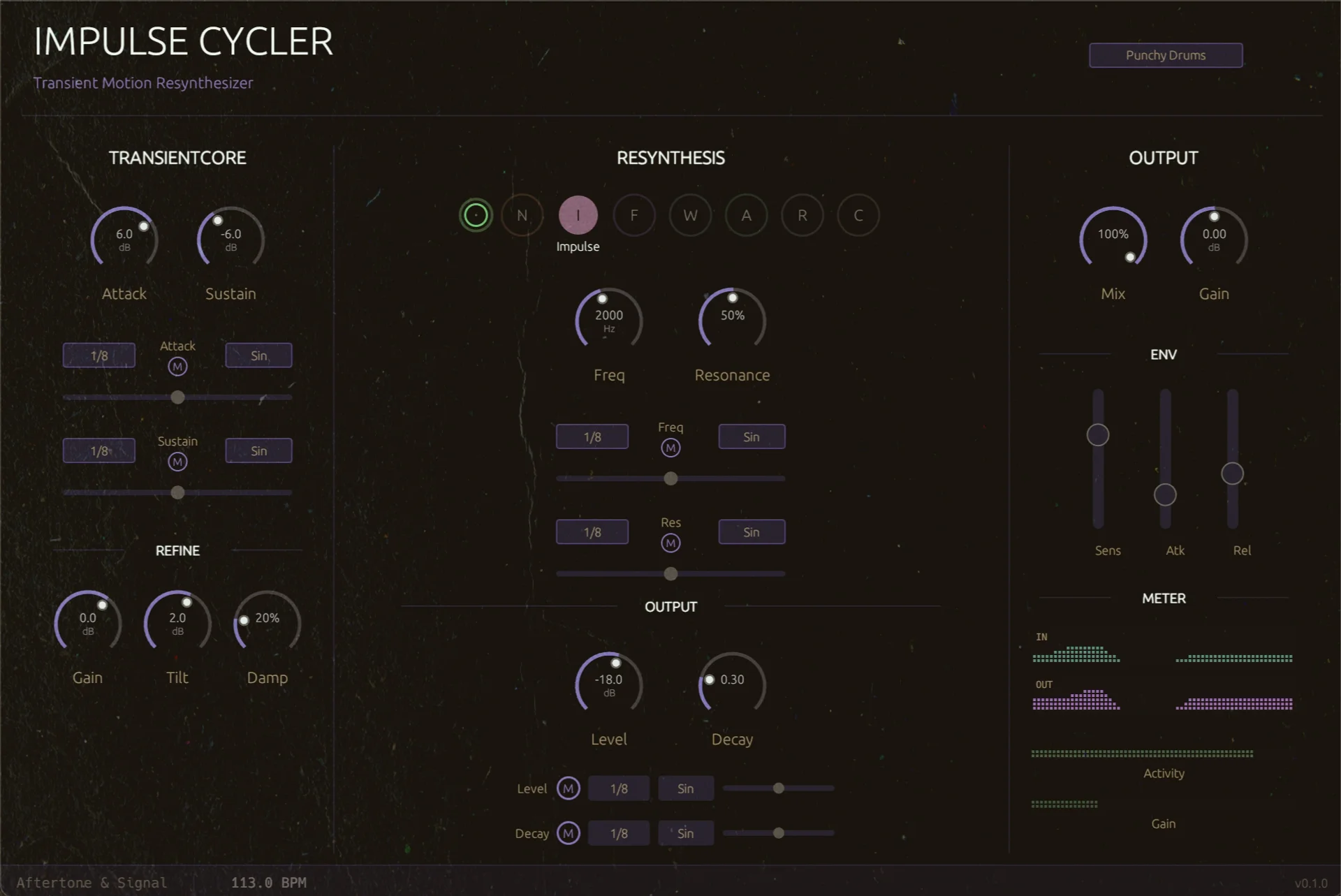Impulse Cycler interface